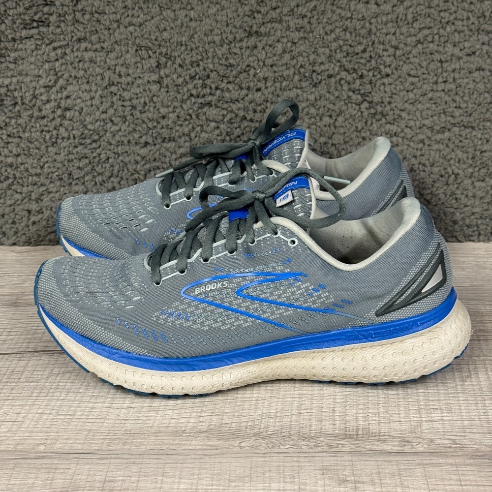 Brooks Glycerin 19 Shoes Men 9.5 Gray Blue Running Sneakers Athletic 1103561D095